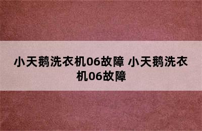 小天鹅洗衣机06故障 小天鹅洗衣机06故障